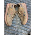 Reebok  Classic Nylon Women Shoes Beige Pink Holographic Logo Size 9.5 Photo 2