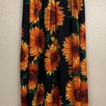 Black Orange Yellow Sunflower Midi Skirt Size 12 Photo 2