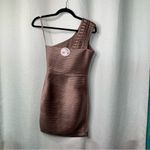 BCBGMAXAZRIA  Ribbed one shoulder shiny bodycon cocktail dress‎ size 0 Photo 5