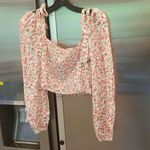 ASTR 💕 THE LABEL💕 Floral Tie Shoulder Long Sleeve Top ~ Pink Floral Print M NWT Photo 10