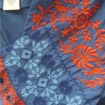 SUNDANCE "FABLE" BLUE/RED FOLKLORE EMBROIDERED TOP M Blue Size M Photo 5