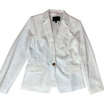Banana Republic Tailored White Blazer Bi-Stretch Jacket 8 Vanilla Girl Preppy Photo 0