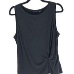 Tahari  Womens Top Gathered Knot Sleeveless Scoop Neck Black L Photo 0