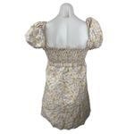 Aritzia  Sunday Best Cream Floral Smocked Short Puff Sleeve Mini A-Line Dress S Photo 1