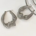 Chunky Silver Hoop Earrings, Silver Hoop Earrings, Thick Hoop Earrings Photo 6