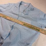 Miss Elaine Women's Pajama Set Blue Stripe Seersucker L Button Down Top Pants Blue Size L Photo 4