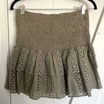 ZARA  Green Smocked Eyelet Lace Skirt Size S Photo 5