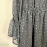 Fourteenth Place Women’s V-Neck Tie Midi Long Sleeve Dress Black Size Large NWT Photo 3