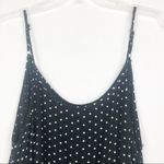 Polka Dot Sleeveless Ruffle Hem Tank Dress Size Medium Black Photo 1