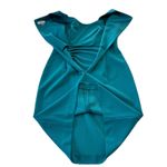 Calvin Klein Teal Side Ruched Horseshoe Neck Sleeveless Crepe Sheath Dress 6 Photo 7