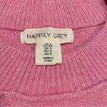 Happily Grey Pink Short Puff Sleeve Sweater Photo 3