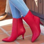 Qupid New Women's Portia Faux Leather Ankle Boots Bootie Shoes Size 6.5 Red Photo 7