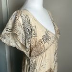 Free People  Floral Split Cap Flutter Sleeve Year Round Cotton Gauze Midi Dress Photo 3