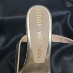 Stuart Weitzman $550 Alex Platform 5.5" Wedge WOVEN RAFFIA GOLD LEATHER Size 7 Photo 3