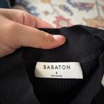 Aritzia  Babaton Black Sculpt Knit Mockneck Halter Top Size Small Ribbed Photo 4