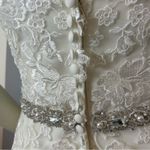 Kitty Chen Wedding Dress Strapless Lace Sweetheart Neckline Belt HEMMED Mermaid White Size XS Photo 8
