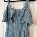 Peach Love California  Blue And White Stripe Chambray Romper Size Medium‎ Photo 2