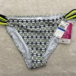 Hula Honey  Women's Bikini Bottom Black Neon Yellow Size Small Strappy Hips Photo 0