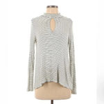 American Eagle Vintage  Y2K Keyhole Long Sleeve Mock Neck Stripe Top Size M Med Photo 1