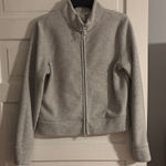 American Eagle  Outfitters Gray Cropped Zip-Up Jacket Photo 0