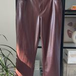 Abercrombie & Fitch The 90’s Straight Ultra High Rise Brown Faux Leather Pant 33 Photo 1