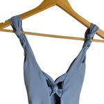 BECCA by Rebecca virtue BECCA Helena Plunge Coastline Blue One Piece Strappy Tie Back Swimsuit Size M Photo 3