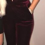 DO+BE Maroon Velvet Jumpsuit  Photo 0