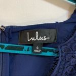 Lulus lulu’s wistful moments lace swiss dot dress navy NWT Photo 2