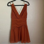 AIIFOS Emily Mini Dress from Revolve size 4 burnt‎ orange chain pleated Photo 5