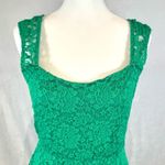 Pink Owl Emerald green lace open ladder back dress size large Photo 2