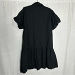 NWT J.Crew Factory Black Cotton Bubble Sleeve Shirt Dress Mini Size 18 Photo 3