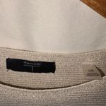 Tahari  Champagne/Gold  Ribbed Shimmery Boatneck Size Large Cropped Sweater Photo 1