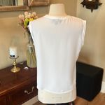ABS Allen Schwartz Elegant White Blousey Top Photo 4