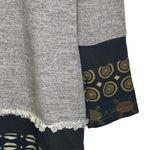 Yak & Yeti Gray Black Brown 3/4 Sleeve Tunic Sweatshirt Folksy Art to Wear Large Photo 4