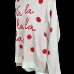 Mighty fine Red and Off White Acrylic Fa La La Laa Ugly Christmas Sweater Large Photo 4