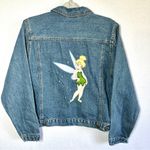 Disney Tinkerbell Denim Jacket Women's M Blue Jean Coat Embroidered Buttons Photo 4