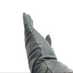 VINTAGE BERMANS GRAY LEATHER WITH BLACK TRIM LINED GLOVES (M) Photo 9