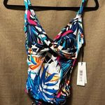 Calvin Klein NWT  Standard V-neck Twist Front Tummy Control One Piece Swim Size 6 Photo 1