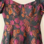 B. Right Navy Blue Pink Metallic Puff Sleeve Mini Party Dress Women's size Small Photo 4