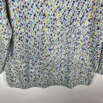 Talbots  Sweater Top Womens Large White Purple Chunky Knit Pastel‎ Casual Rainbow Photo 3