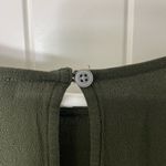 Loft NWOT  women’s dark green flare‎ 1/2 sleeve elastic hem relaxed button blouse Photo 4