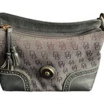Dooney & Bourke  Black Signature Jacquard & Leather Shoulder Bag With Pink Lining Photo 4