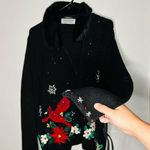 Heirloom Collectibles Zip Up Faux Fur Detachable Collar Cardinals Sweater Size L Black Size L Photo 1