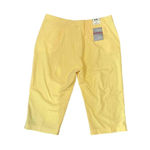 NWT Page & Tuttle‎ Yellow Stretch Capri Golf Chinos Pants Plus Size 16 Photo 3
