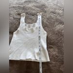 White Ribbed Sweater Tank Top Stretch Women’s Sz Small EUC Photo 5