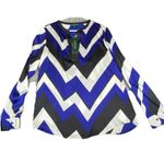 Ralph Lauren NWT  V-neck Top Chevron Pattern Medium Silky Polyester Boutique Chic Photo 6