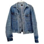 Lee Vintage Distressed Jean Jacket Sz L Photo 0