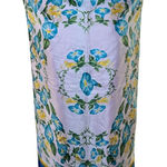 Vintage Woman Scarf Godiva Blue White Green Yellow Silk Morning Glory Classic Photo 0