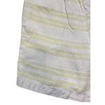 NEW J Jill 100% Linen Drawstring Striped Shorts Citron White Size M linen legenl Yellow Size M Photo 7