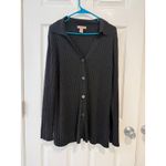 H&M  Ribbed Knit Cardigan Sweater Collared Button Front‎ Gray Medium Photo 1